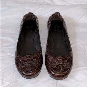 New (Without Box) Tory Burch Reva Ballet Flats – Snake Print – Size 5